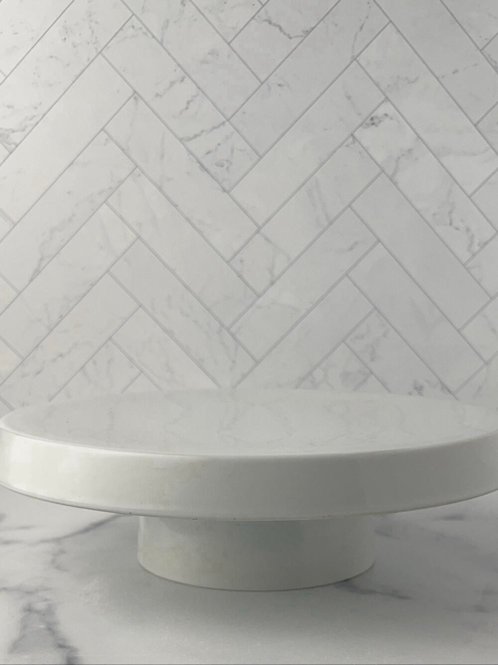 Better Homes and Gardens Stoneware Cake Plate Stand Dip Tray Combo White 11.5 in